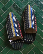 Moroccan Babouches Babouches_Point_Black_Cobalt
